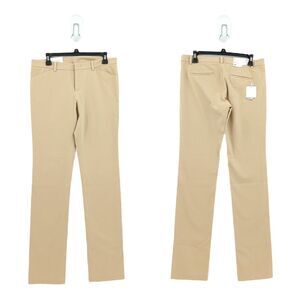 Uniqlo Women 6 27 Trousers Pants Tan Brown Fitted Stretch Smart Shape NEW